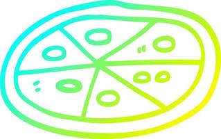 cold gradient line drawing cartoon pizza vector
