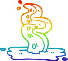 rainbow gradient line drawing cartoon spooky tentacle vector