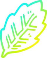 cold gradient line drawing cartoon tree leaf vector