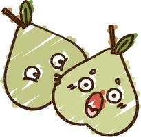 Pears Chalk Drawing vector