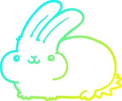 cold gradient line drawing cartoon rabbit vector