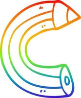 rainbow gradient line drawing cartoon colored pencil vector