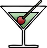 gradient shaded cartoon fancy cocktail vector