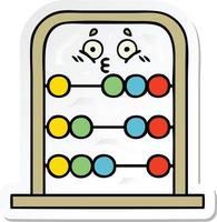 sticker of a cute cartoon abacus vector