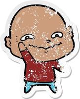 distressed sticker of a cartoon creepy guy vector