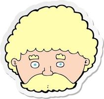 sticker of a cartoon man with mustache vector