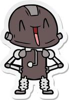 sticker of a cartoon robot vector