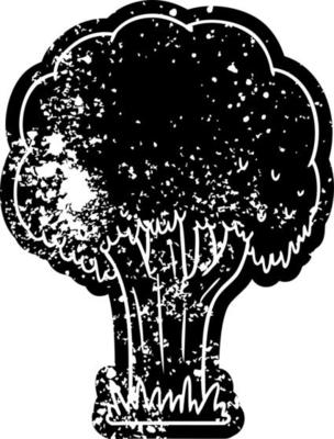 grunge icon drawing of a summer tree