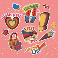 Retro Elements for Journaling Sticker vector