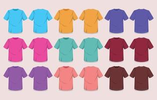 Flat Tshirt Mockup Set vector