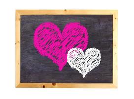 Love with     drawn in colorful chalk on a chalkboard photo