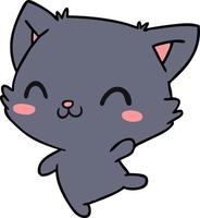 cartoon of cute kawaii cat vector