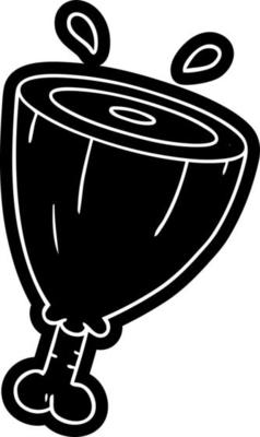 cartoon icon drawing of a joint of ham