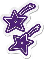 cartoon sticker of ninja throwing stars vector