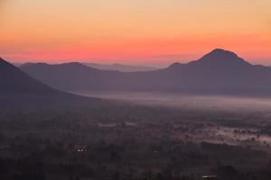 fog and cloud mountain valley sunrise landscape photo