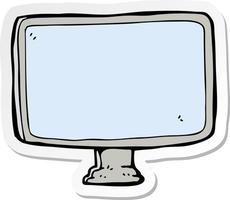 sticker of a cartoon computer screen vector