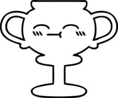 line drawing cartoon trophy vector