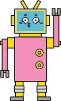 lindo robot de dibujos animados vector