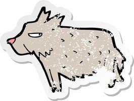 retro distressed sticker of a cartoon terrier vector