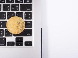 Bitcoin-Cash Digital cryptocurrency on notebook photo