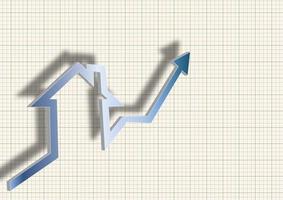 house against chart of real estate market photo