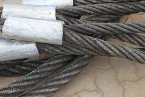 Detail of a galvanized wire rope photo