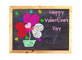 love tree isolated on chalkboard photo