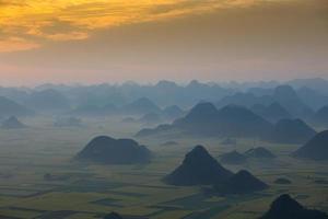 Yellow rapeseed flower field in Luoping, China photo