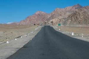 High altitude road in mountains photo