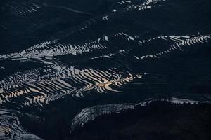 View of Yuan Yang Rice terraces with sunrise photo