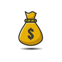 Money Bag Icon. Money Bag Logo. Vector Illustration. Isolated on White Background. Editable Stroke