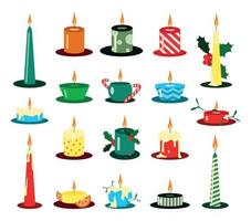 juego de velas navideñas vector