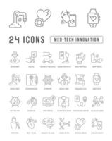 Set of linear icons of Med-Tech Innovation vector