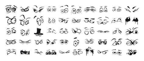 Cartoon Eye Expressions in Sketch Style vector