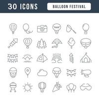 Vector Line Icons of Balloon Festival