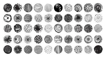 Set of Textured Circles with Patterns vector