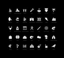 Set of simple icons of Crete vector