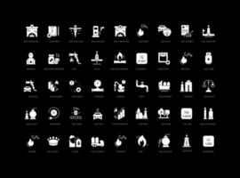 Set of simple icons of Gas Industry vector