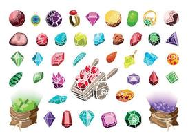 colección de piedras preciosas de fantasía vector