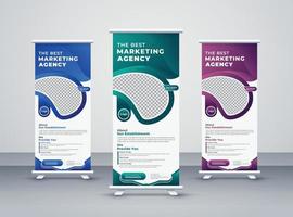 Modern rollup banner template vector