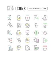 Set of linear icons of Augmented Reality vector