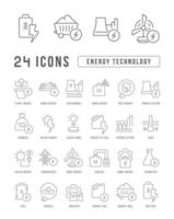 Set of linear icons of Energy Technology vector