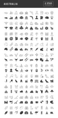 Set of simple icons of Australia