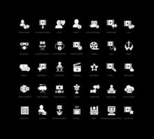 Set of simple icons of Cinema Business vector