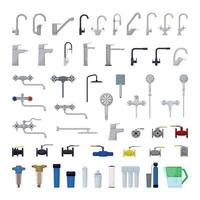 Set of Water Taps and Filters vector