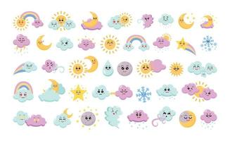 Set of Weather Characters vector