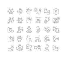 Set of linear icons of Med-Tech Innovation vector