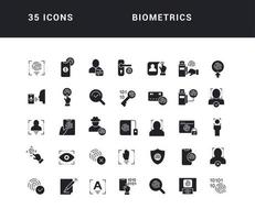 Set of simple icons of Biometrics vector