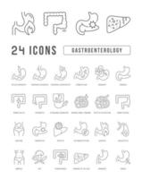 conjunto de iconos lineales de gastroenterología vector