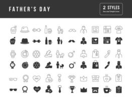conjunto de iconos simples del día del padre vector